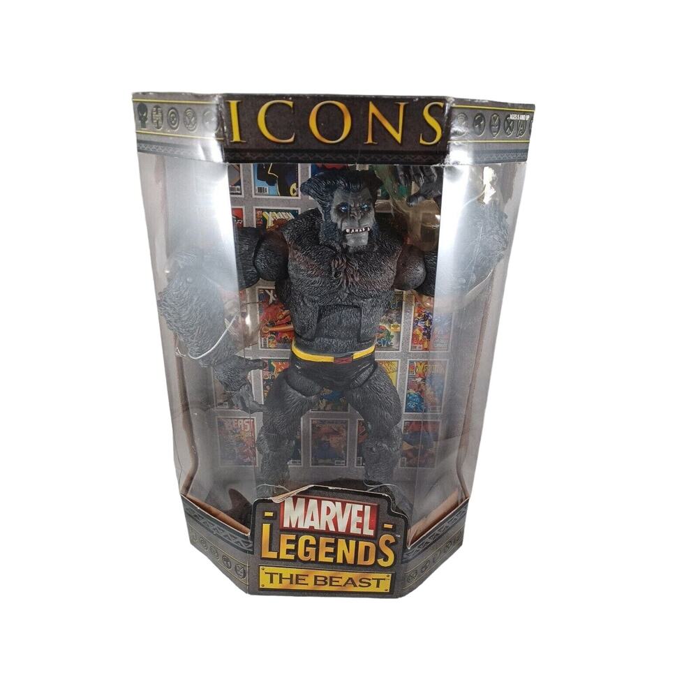 Marvel Legends Icons THE BEAST 12" Action Figure w/Book Toy Biz 2006 Gray Sealed